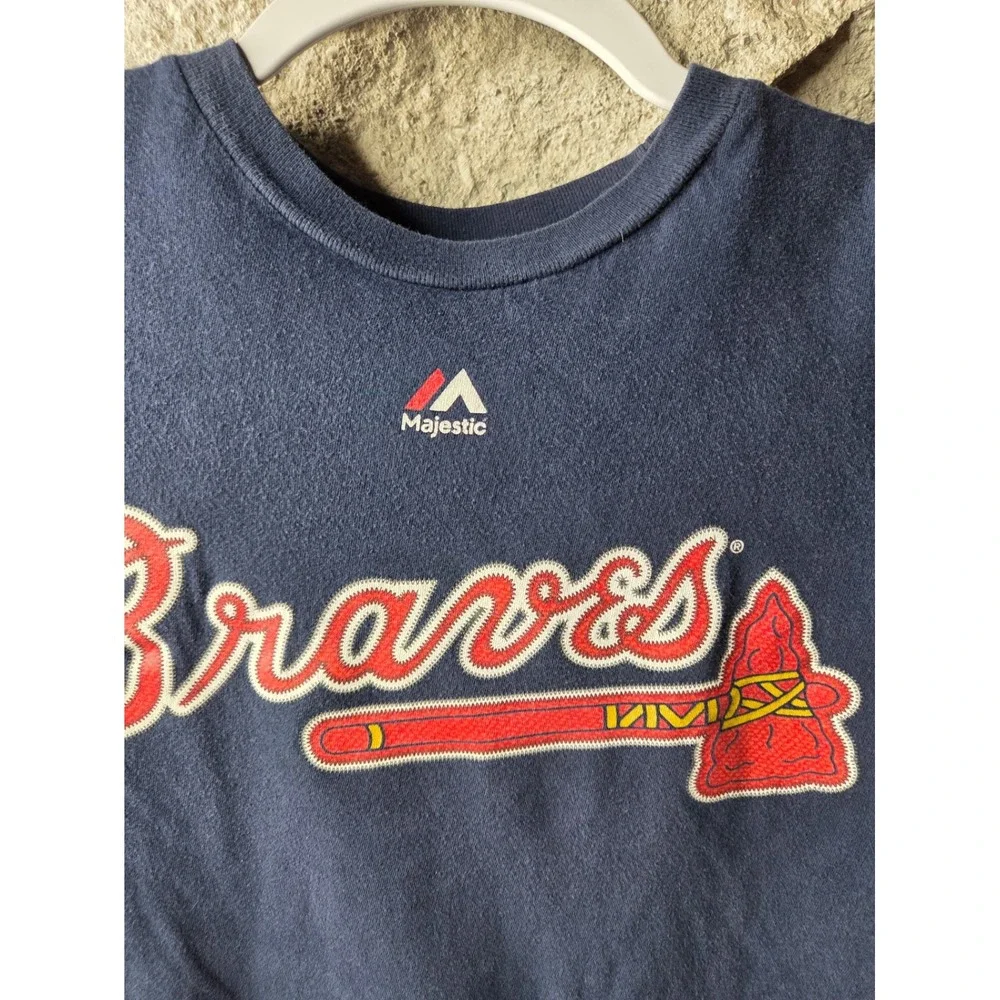 Majestic Atlanta Braves Freddie Freeman 5 Youth T-Shirt Navy‎ Blue MLB Baseball